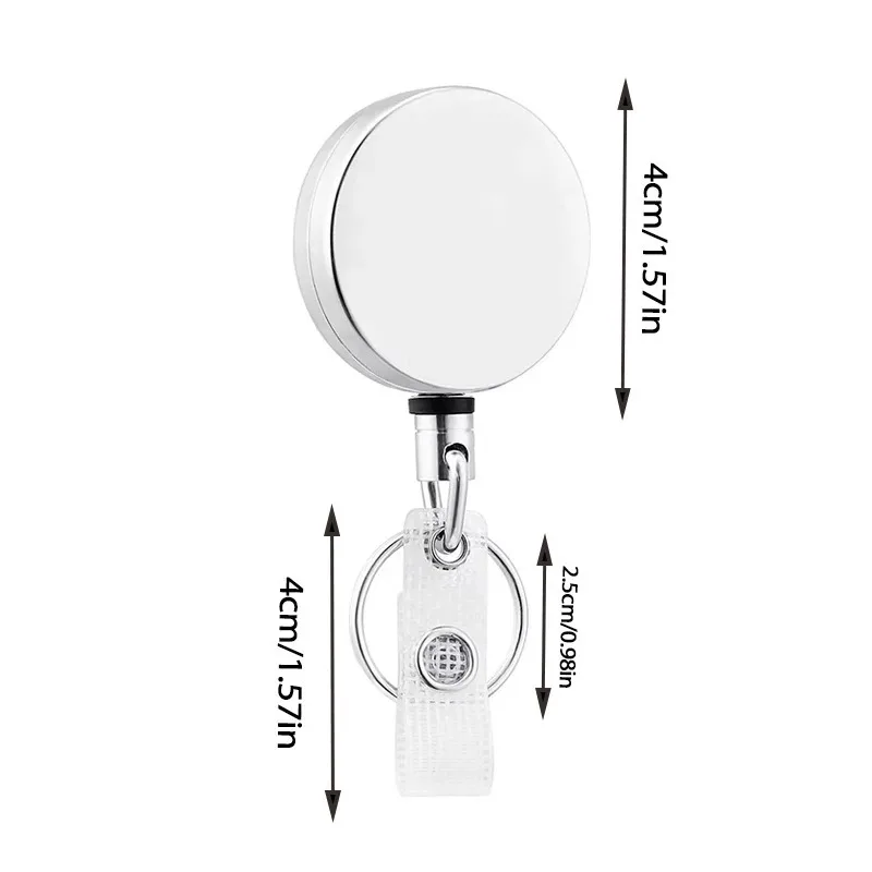 Retractable Metal Wire Keychain Pull Badge Reel ID Lanyard Name Tag Card Badge Easy-to-pull Buckle Rope Elastic Key Ring Image 2