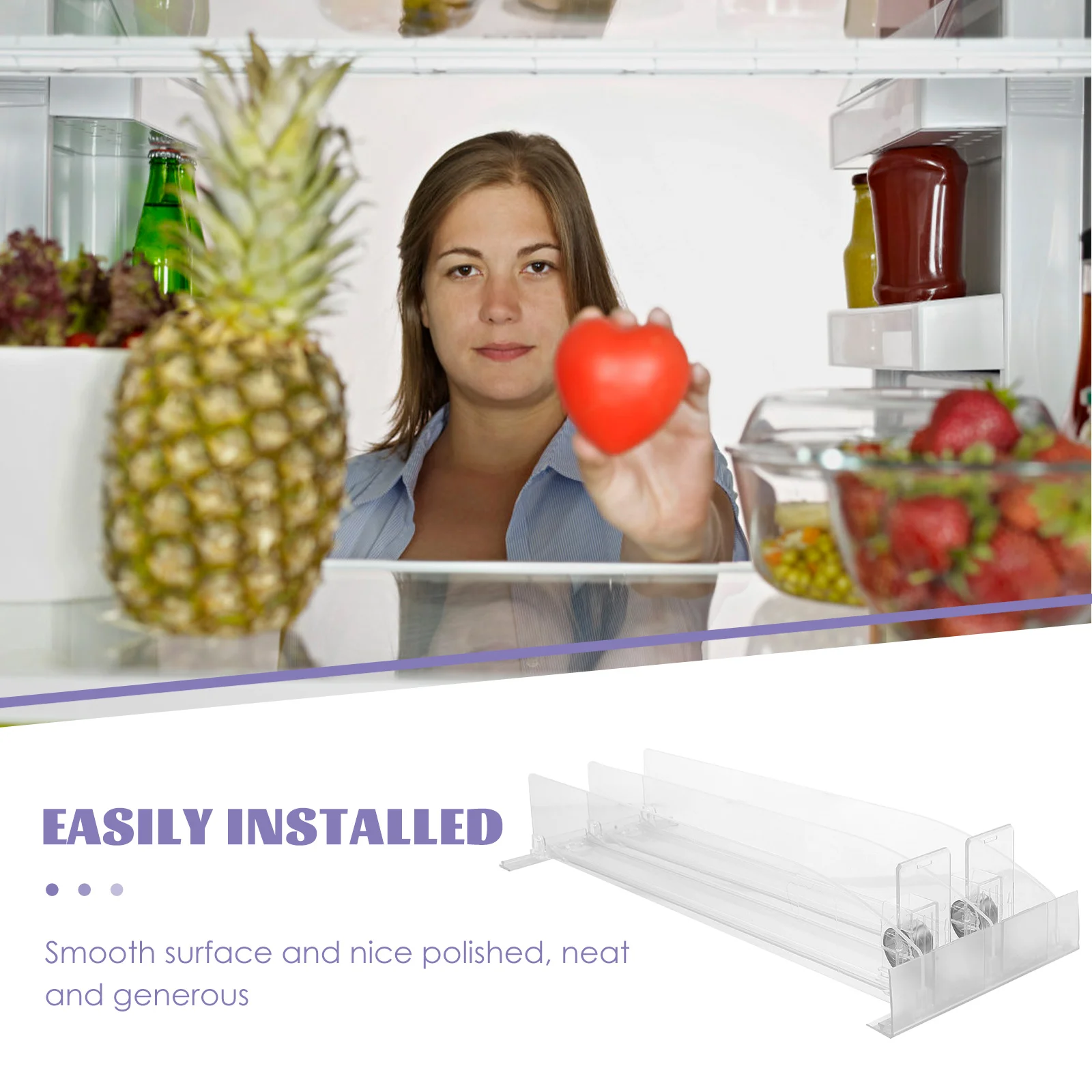 

1 set Shelf Pusher Plastic Drink Organizer Replenishment Dispenser For Fridge Self-Pushing Can Holder Automatic Soda Organizer