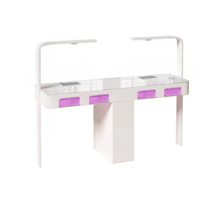 Modern Drawer Nail Desk Led Light Manicure Tables Nail Salon Vacuum Cleaner Estetista Replica Tavolo Manicure Hotel Furniture