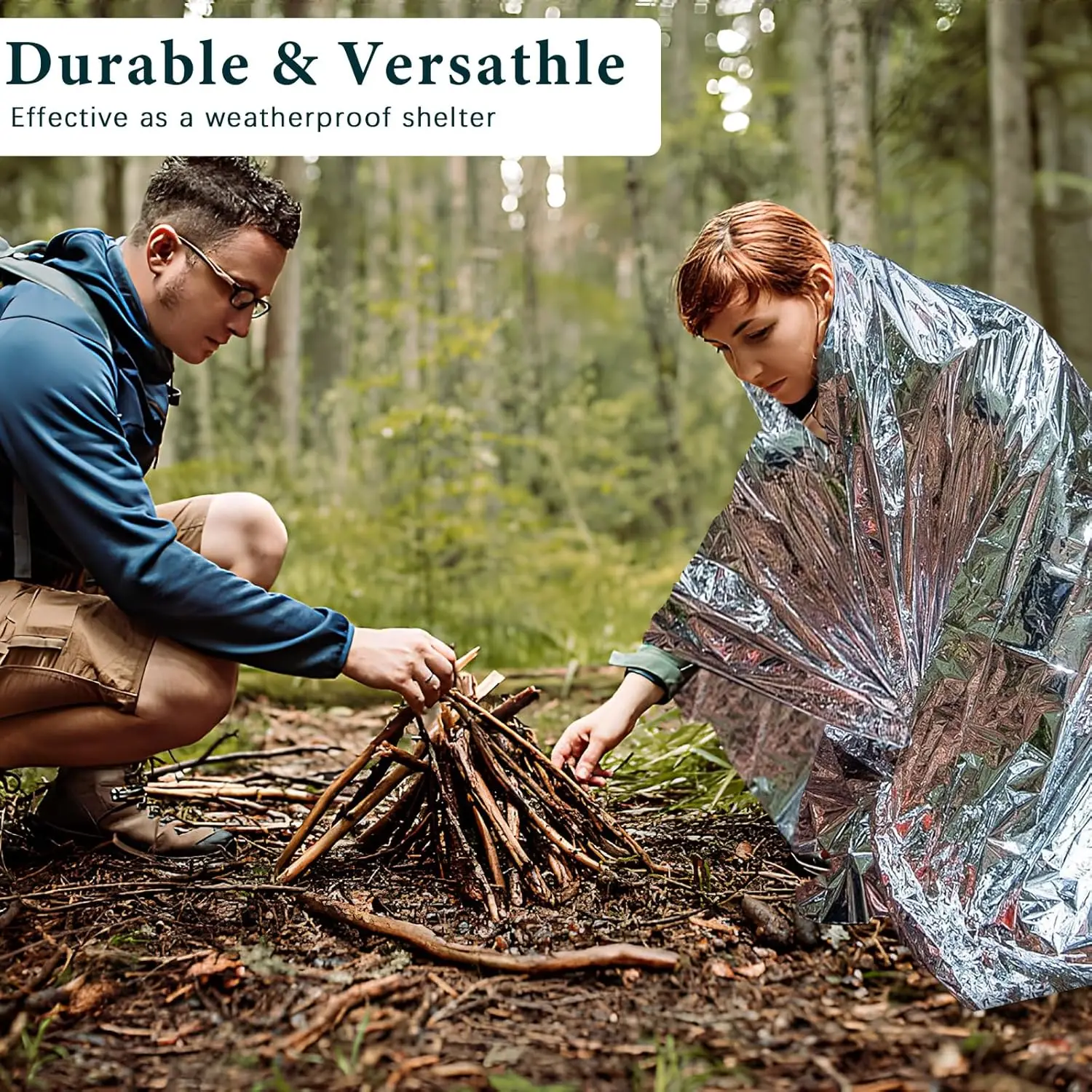 

Emergency Thermal Survival Blanket – NASA-Grade Foil Space Blanket for Body Warming | Essential for Outdoor First Aid, Camping,