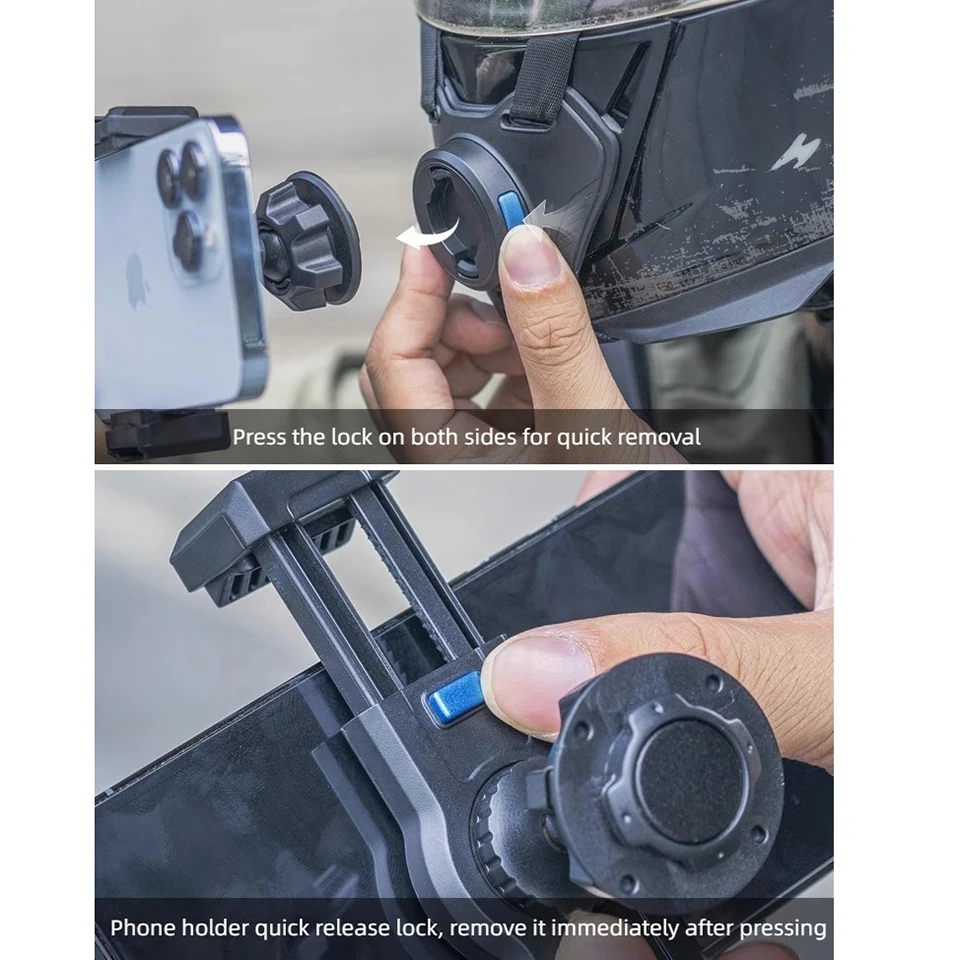 SUREWO Magnetic Quick Release Motorcycle Helmet Jaw Strap Mobile Phone Holder Bracket for iPhone 15 Samsung Huawei Outdoor Shot