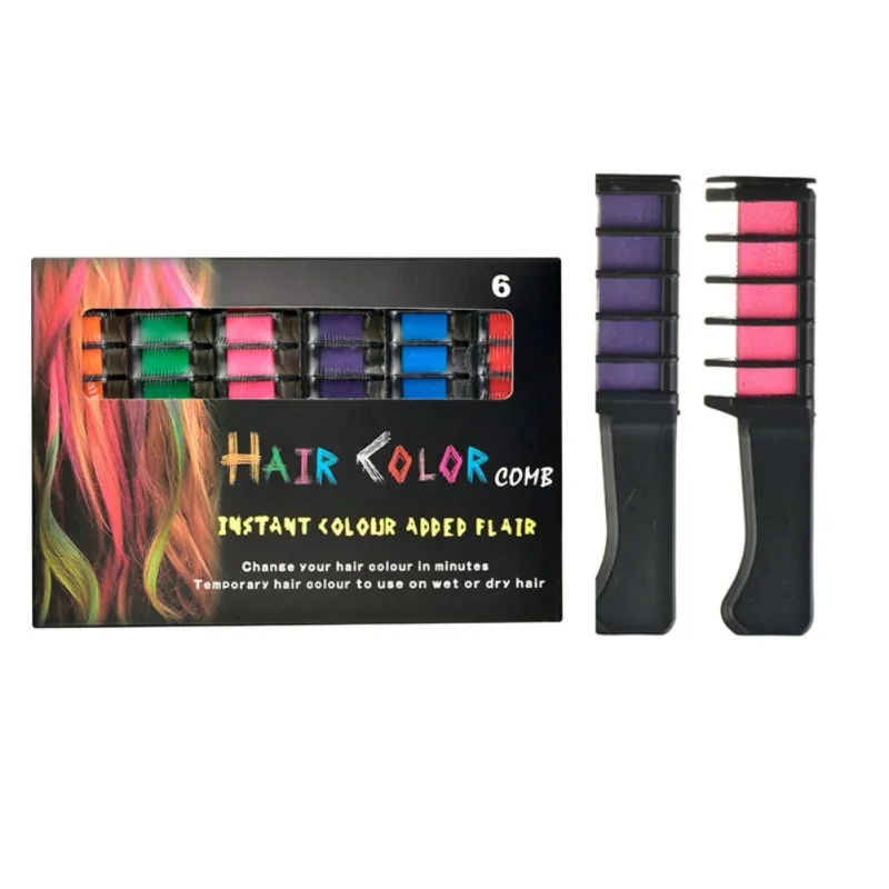 

6 Colors Disposable Personal Use Hair Chalk Color Comb Dye Kits Temporary party Cosplay Salon Hair Coloring Hair Care