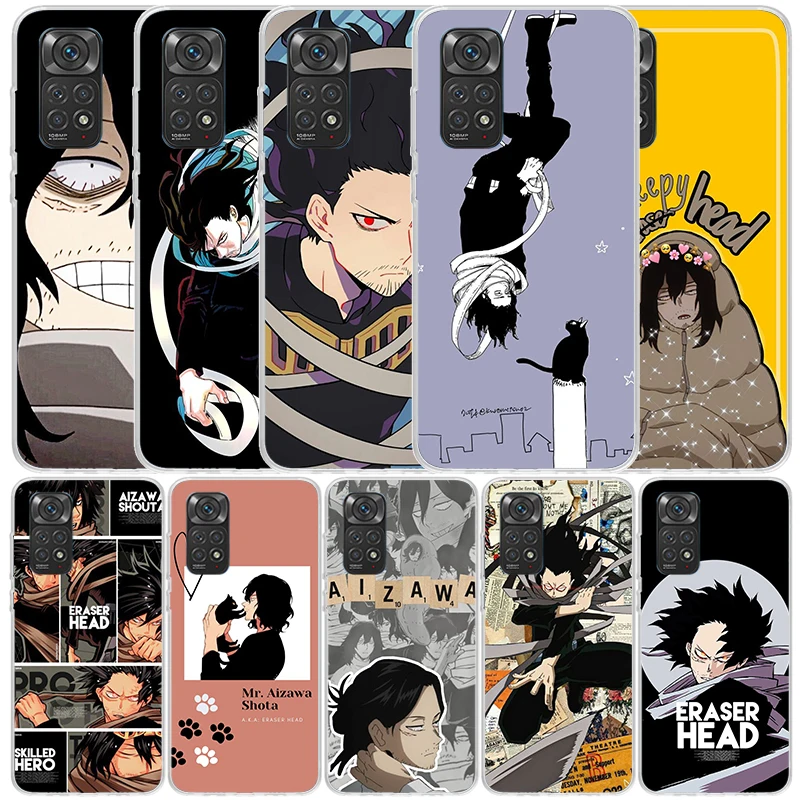 Funda de teléfono My Hero Aizawa shuta para Xiaomi Redmi Note 13 12S 12 11S 11 11T 11E Pro Plus 10S 10 9S 9 8T 8 7 + funda trasera de TPU suave