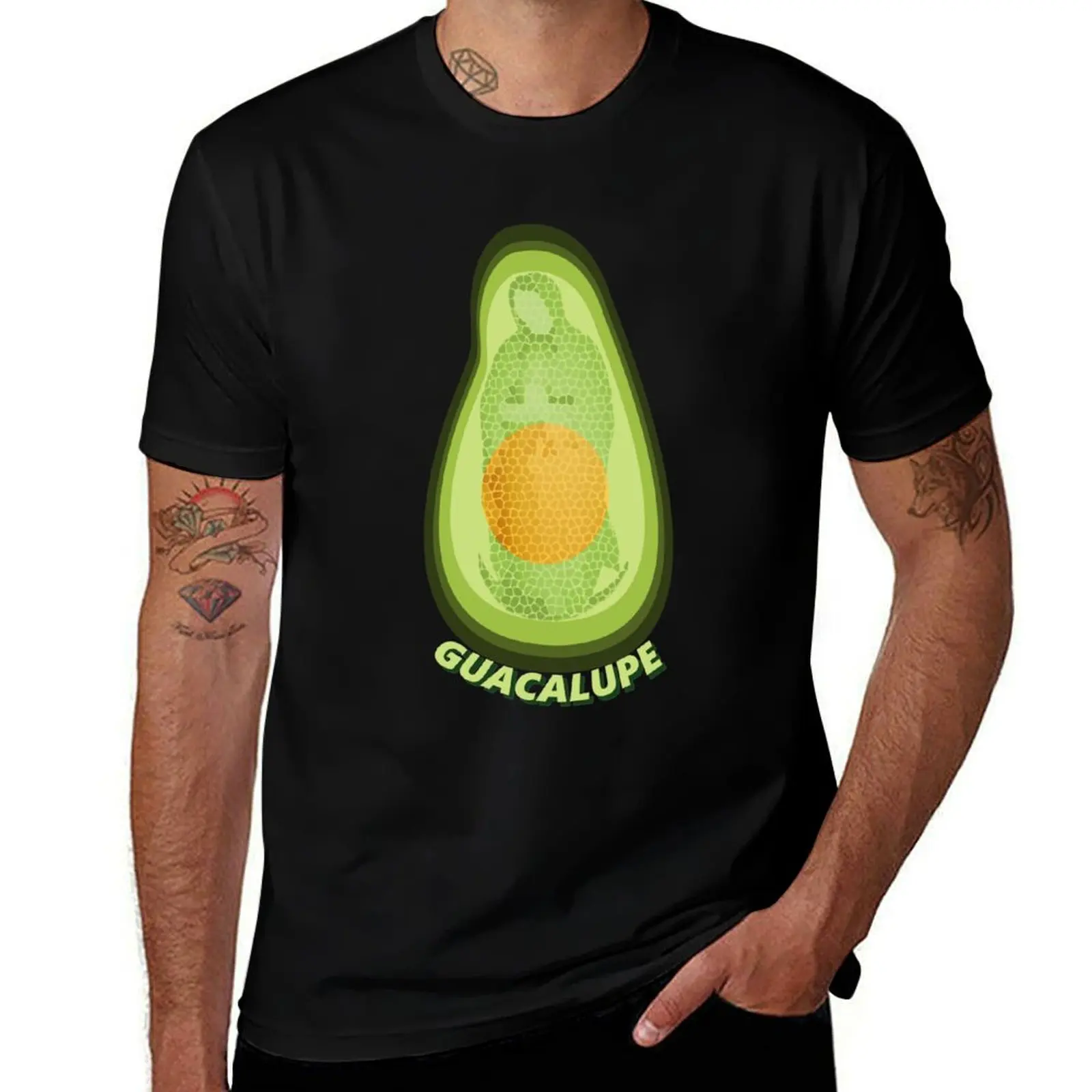 

for 100% man Guacamole Holy Guacalupe t t Avocado T-Shirt men shirt shirt Shirt cotton Funny cotton Vegans