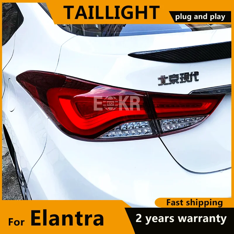 Car LED Tail Lights For Hyundai Elantra 2012-2018 Led Running Tail Lights Fog lamp Rear Lamp DRL+Brake+Park+Signal lights