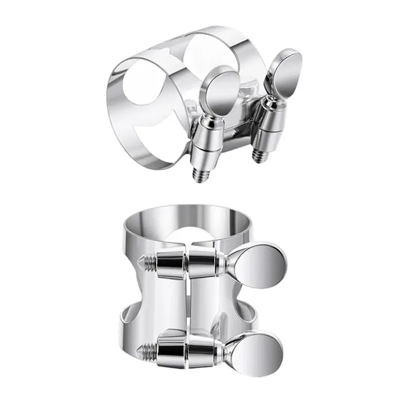 

Ультрабыстрые регулируемые лигатуры для кларнета (2 шт.) с винтами - серебристые лигатуры для мундштука кларнета Bb, лигатуры для мундштука.