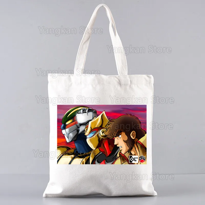 

Повседневная большая сумка-шоппер из канваса с изображением робота-воина Котецу Джея из 80-х годов (Меха Котецу Джея, Стальной Джей)