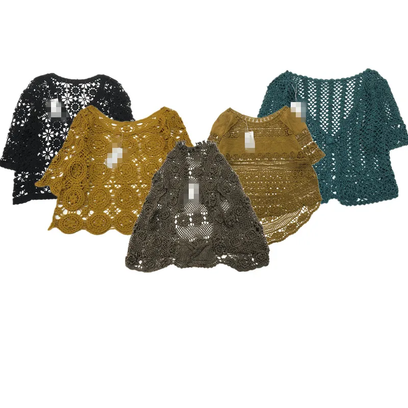 

Hanrted винтажный вязаный двухслойный ажурный однотонный всесезонный роскошный свитер из смешанного волокна с цветочным принтом для женщин