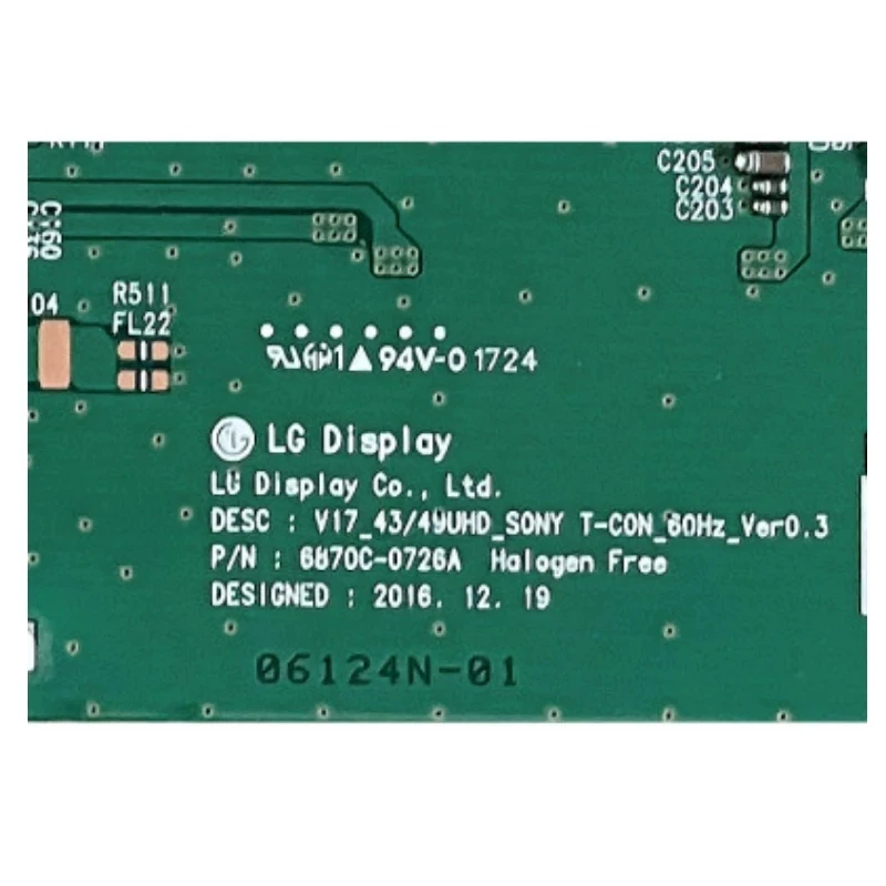 Original 6870C-0726A V17_4349UHD_SONY_T-CON_60HZ T-con board 6870C tcom Board placa tv T-con board tv t con board 6870C 0726A