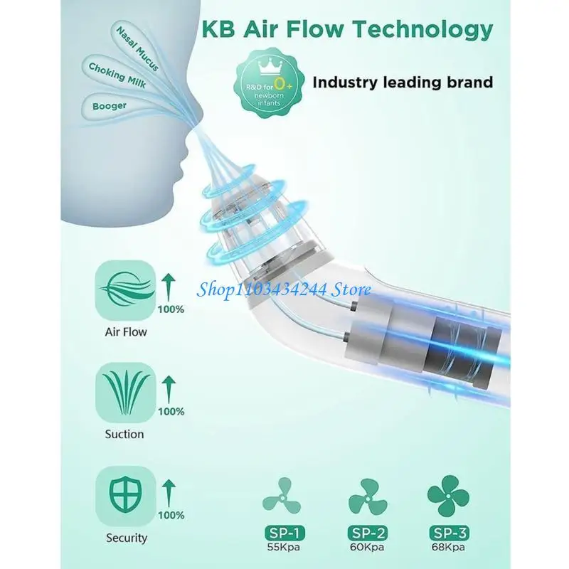 Baby Nose Sucker Nasal Cleaner Tool with Soft Tips and Built in Music & LED Lights for Congestion Relief User Friendly view 2