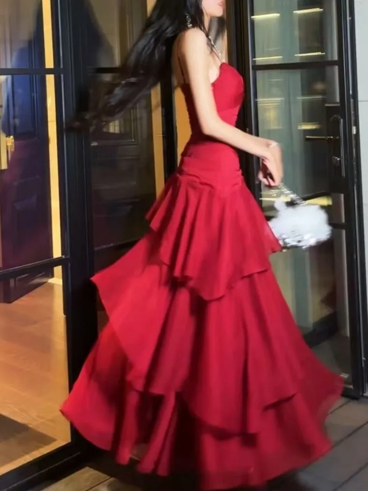 Elegant Ruffles Beach Long Dresses for Women Sexy Off Shoulder Birthday Party Dress Summer Spring A-line Casual Female New Robe