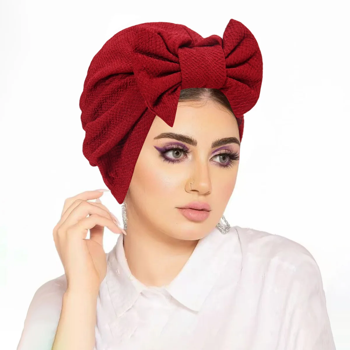 Doux nœud papillon Turban indien chapeau femmes chimio casquette bonnets Bonnet musulman Hijab foulard perte de cheveux chapeaux tête enveloppement Turbante Mujer