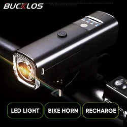 BUCKLOS Front Light with Bell 2 in1 Bicycle Horn and Light Set Front Bike Flashlight 120dB Loudly Bicycle Bell Rechargeable Lamp