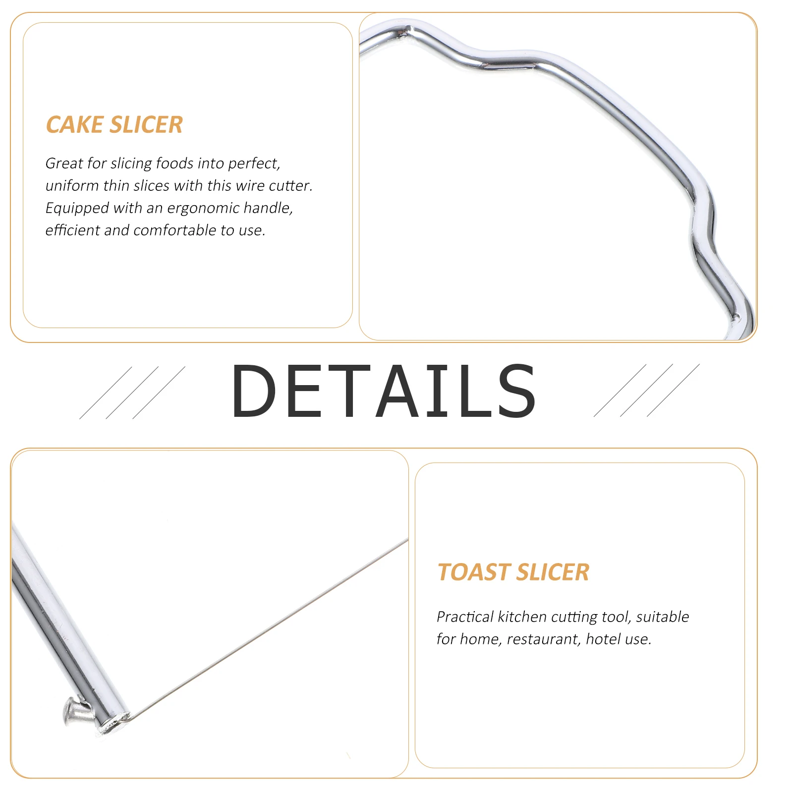 

2pcs Cheese Slicer Cake Cutter Kitchen Wire Cutter For Home Restaurant Use Toast Slicer Fruit Baking Tool