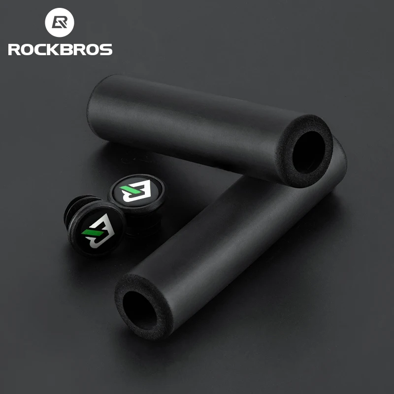ROCKBROS Bicycle Grips Silicone Rubber Shockproof Sponge Handlebar Grips Locked MTB Road Bike Grips Cycling Accessories