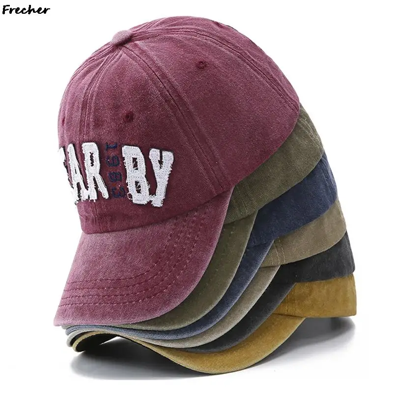 NEARBY Distressed Hat Embroidery Sun Hats Women Men Hip Hop Golf Caps Comfortable Sports Visors Rock Punk Jeans Cap Letter