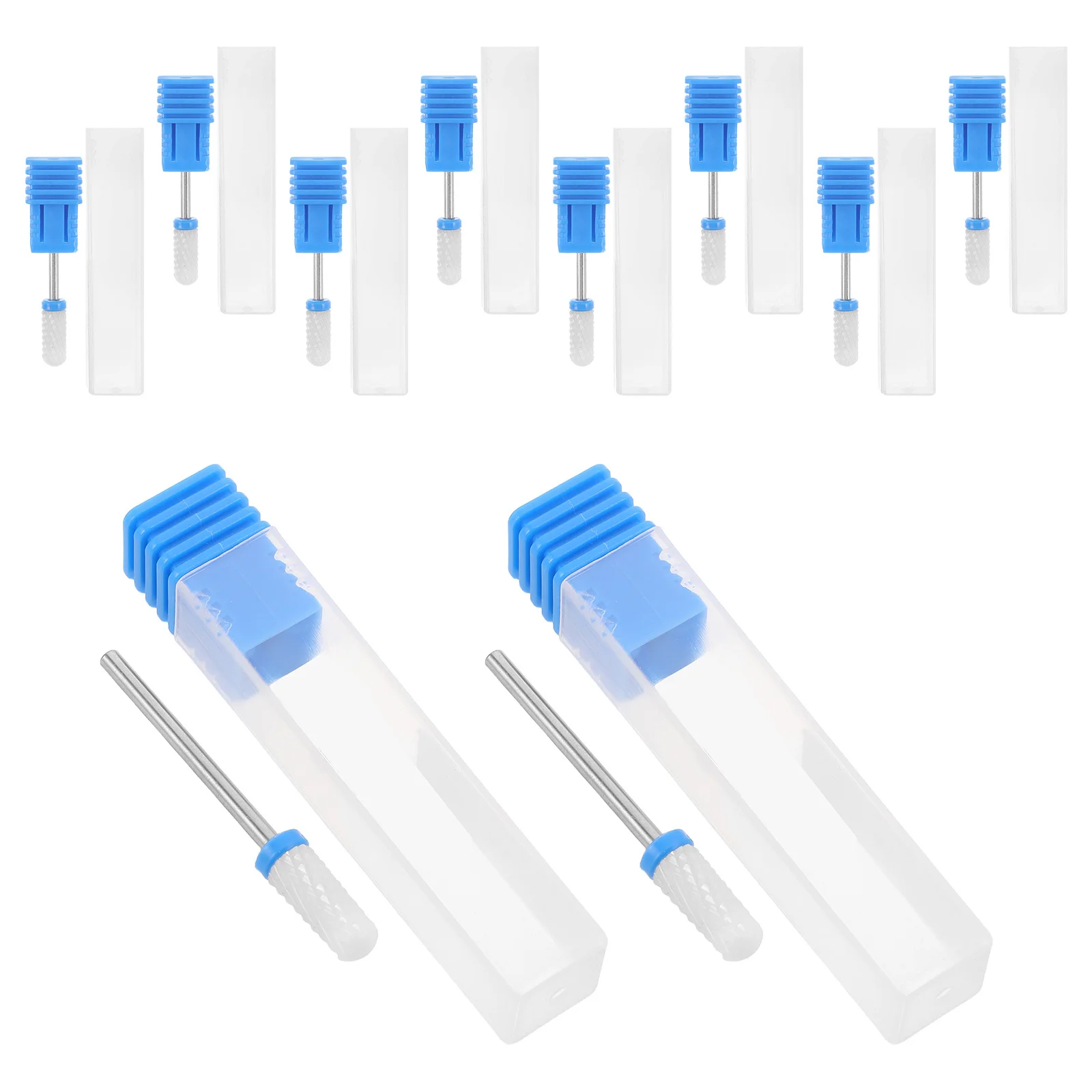 

10Pcs Nail Drill Ceramic Bits Medium Grit Buffing Bit for Gel Polish Dip Powder Removal Shaping Filing Salon Home Nail