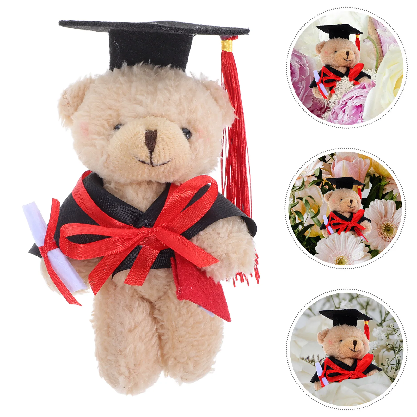 Mini-Abschlussbär-Mittelstücke für die Babyparty, Tiermütze, abgestufte Stoffe