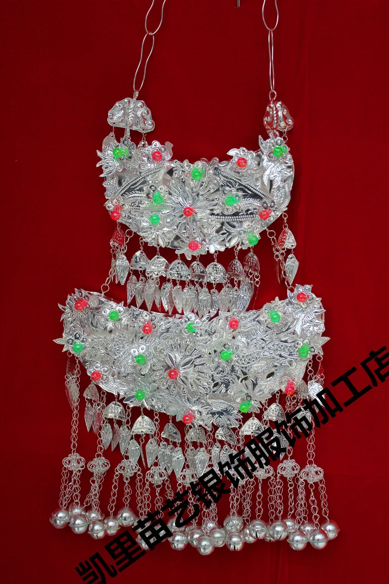 

Chinese Hmongb Necklace Colourful Long Women Dance Folk Miao