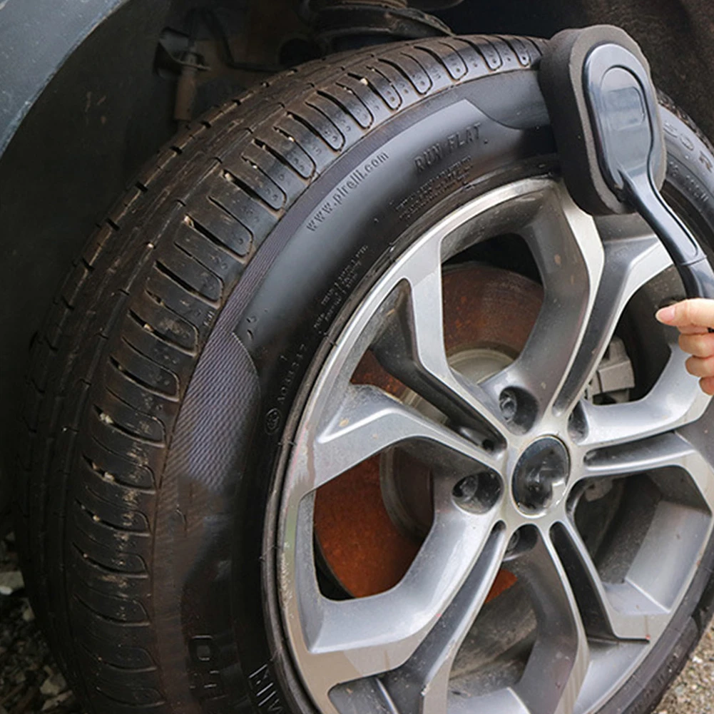 

Губка для полировки колес автомобиля, щетка для вощения с АБС-пластиком, длинная ручка, мытье, чистка, аппликатор для контура шин