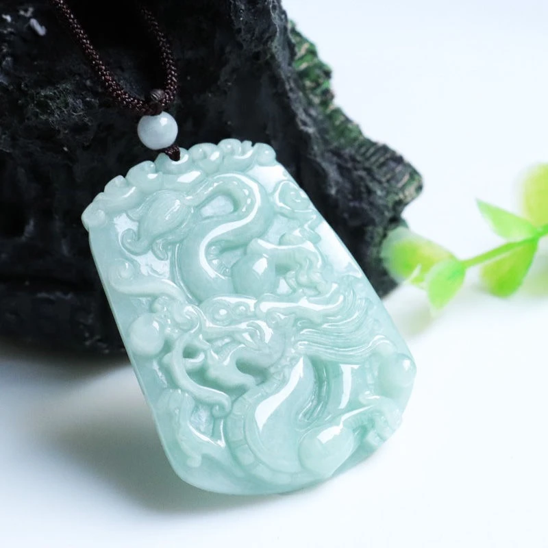 

Admirable Myanmar Jade Dragon Pendant Amulet Emerald Hanging 12 Animal Years Chinese Zodiac