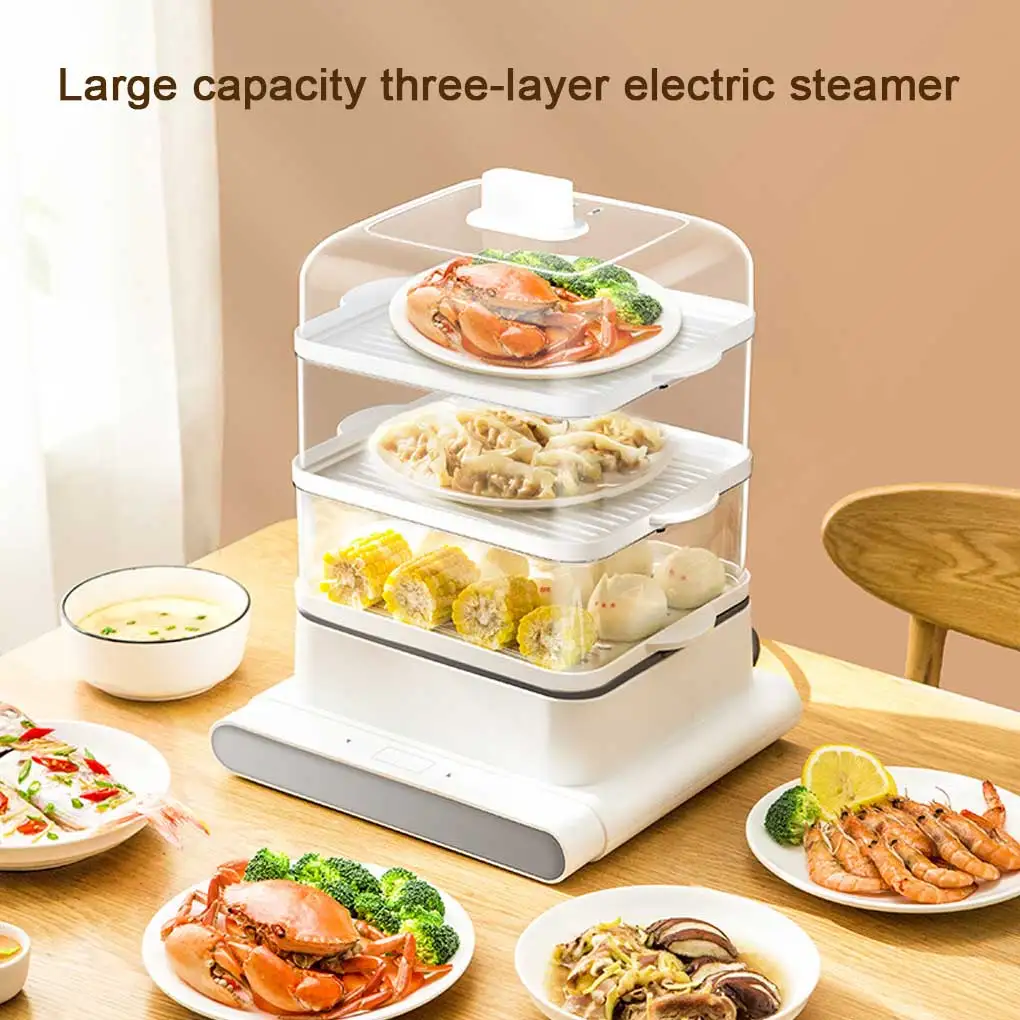 

Electric Steamer 12L Three Layers Household Restaurant Reusable Kitchen Bun Steam Cooker Kitchenware Accessories