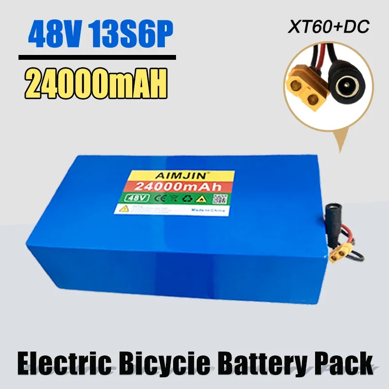 48V 24000mAh 13S6P Lithium ion Battery Pack 24Ah Citycoco Motorized Scooter Battery Built In 50A BMS