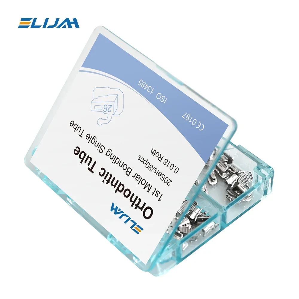 ELIJAH Dentists Orthodontic Buccal Tube Non-Convertible 0.018 MBT Roth Edgewise Buccal Tube 80Pcs/20Sets Orthodontic materials