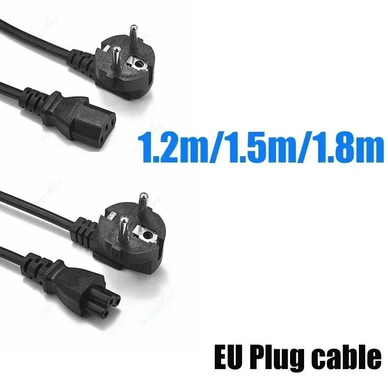 EU Power Supply Cable C13 C5 Euro Plug Extension Lead Cord 1.2m 1.5m 1.8m 5ft for HP Dell PC Computer Samsung LG TV Monitor PSU