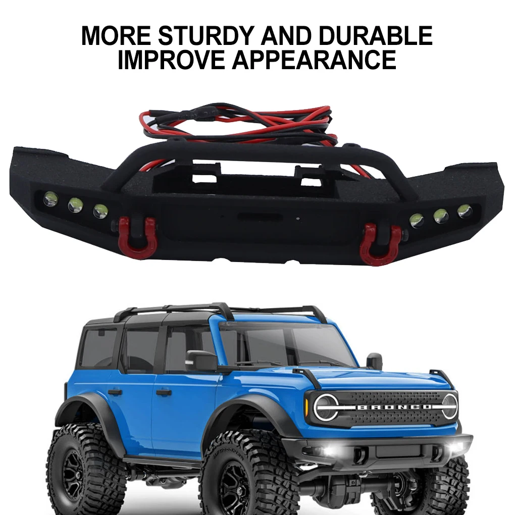 2pieces 1/18 Front Bumper RC Upgrade Part Nylon Wear-resistant Rc Front Bumper For Trx4m RC Car Part RC Car Accessories Black