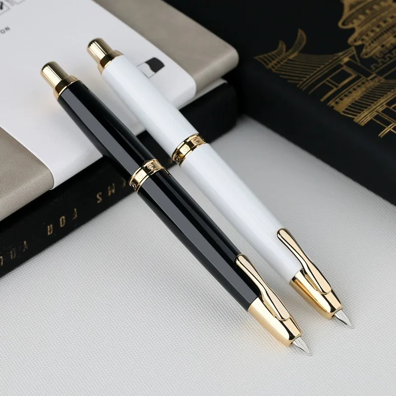 MAJOHN A1 Kolorowe pióro wieczne z metalu, wysuwane, z klipsem w kolorze złotym/czarnym, artykuły biurowe i szkolne, PK JINHAO 10 20 A2 A3 — zdjęcie produktu 2