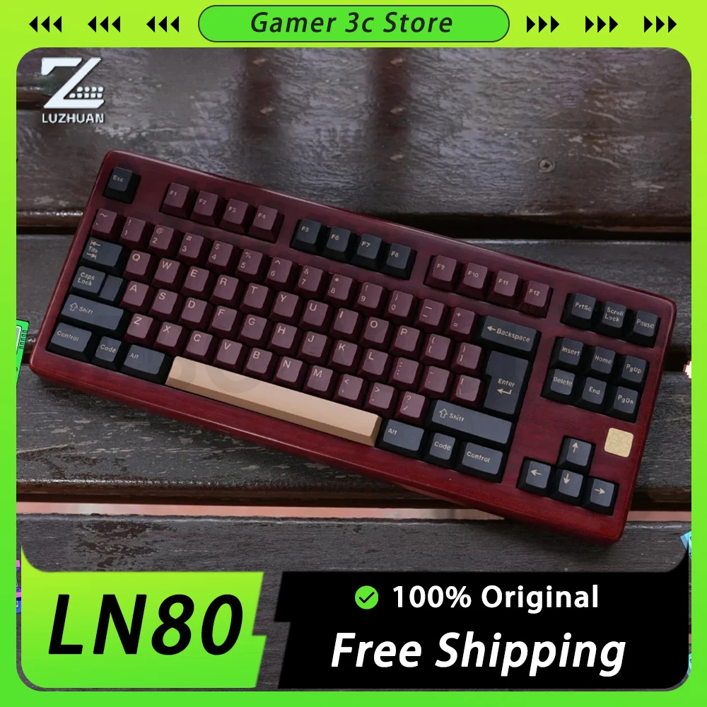 

LUZHUAN LN80 Mechanical Keyboard Three Mode Wireless Gaming Keyboard Hot Swap Solid Wood KeyboardCustomized VIA PC Accessories