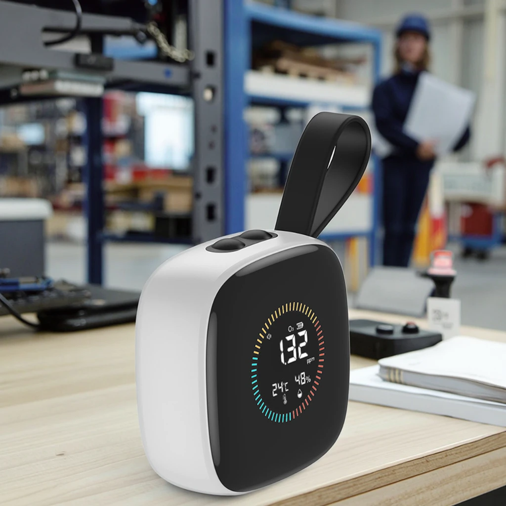Dienmern Portable Mini 3-in-1 O3 (Ozon) Detektor Suhu Kelembaban dengan Baterai Lithium Isi Ulang 2000mah