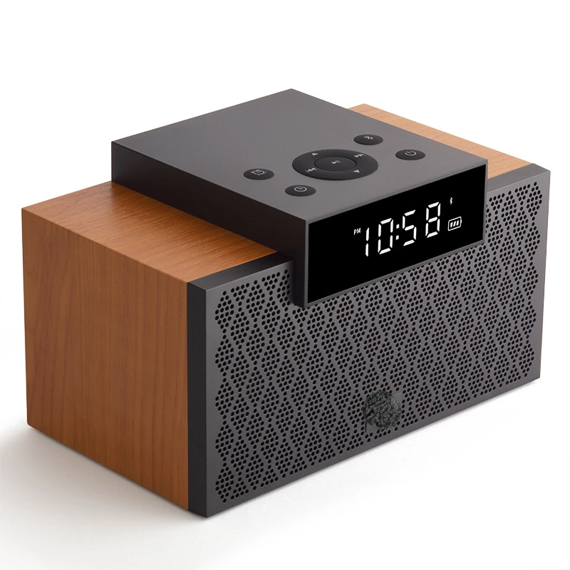 

M260 Multi-functional Bluetooth Small Speaker Bedside Alarm Clock Mobile 2.1 Acoustic Wooden High Power Speaker