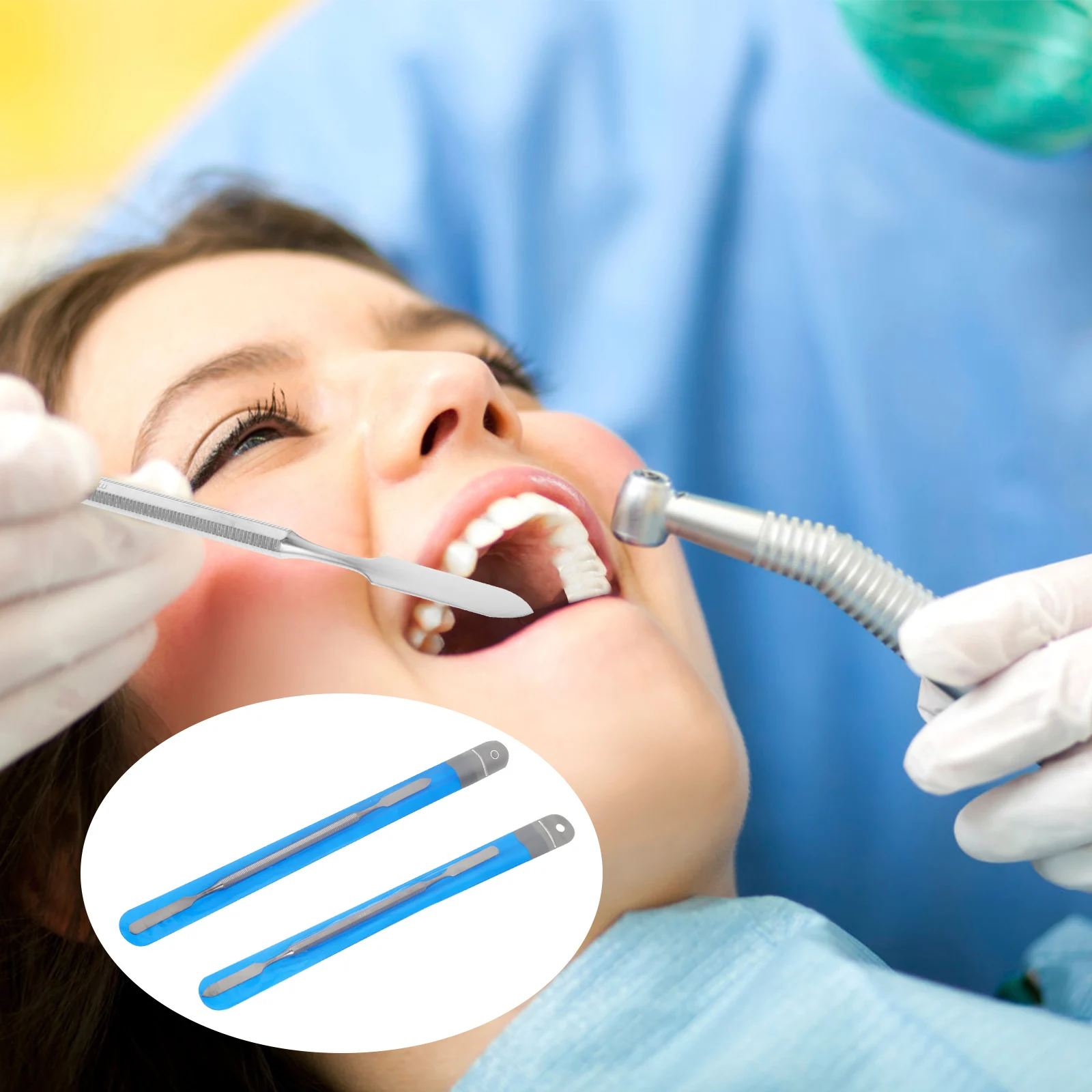 

2pcs Stainless Steel Mixing Spatula Durable Lightweight Ergonomic Handle For Laboratory Hospital Dental Material