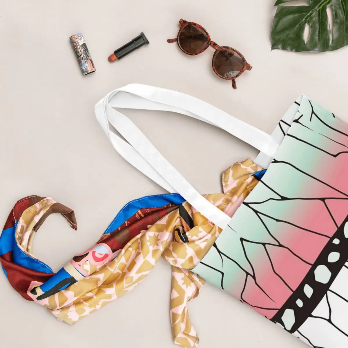 Kimetsu No Yaiba Shopper Bag Demon Slayered Bolsas ao ar livre Senhoras Bolsas de compras personalizadas Lazer Bolsa de poliéster