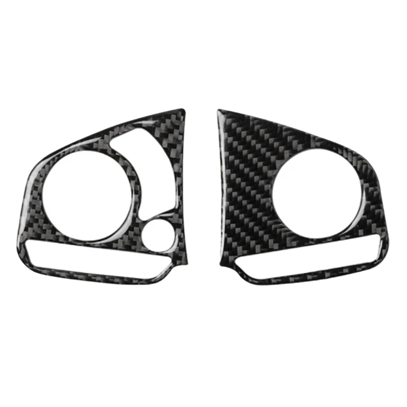 2PCS Carbon Fiber Inner Steering Wheel Switch Cover Trim For Honda Civic 2016-21