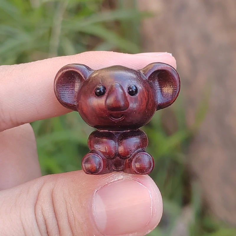1Pc Wooden Koala, Cute Koala Wood Carving, Cartoon Small Ornament, Hand-Held Craft Piece
