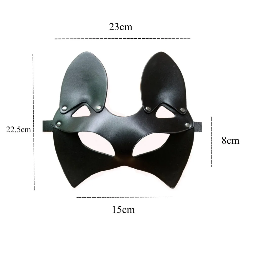 2024 donne Sexy maschera per l\'orecchio di gatto in pelle Cosplay Carnival Night Club Party Fox mezza maschera per il viso forniture per costumi da