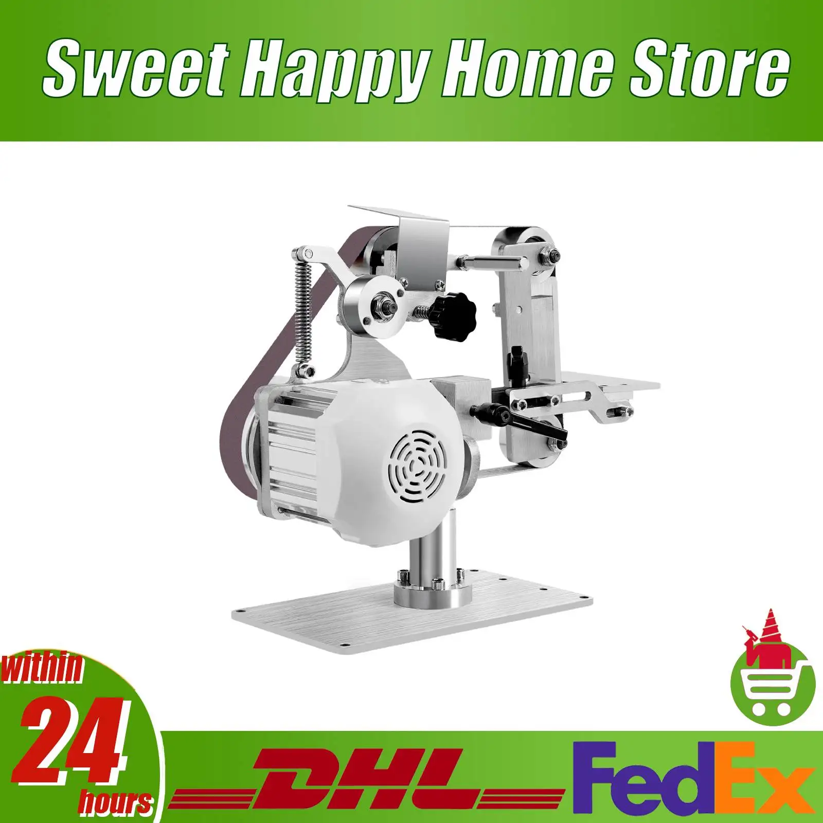 550W Electric Belt Sander 5000RPM Brushless Motor 30x1in Belt Multi-Angle Adjustable for Metal Wood Polishing Grinding Sanding