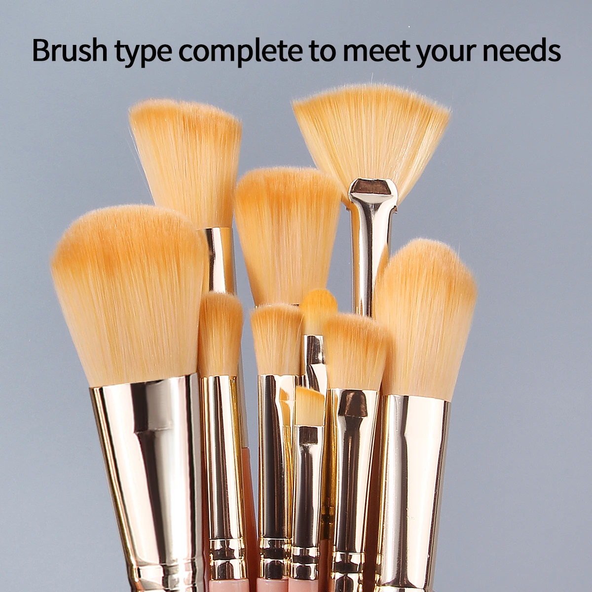 Conjunto de pincéis de maquiagem selecionados de 11 peças: pincel de blush, pincel de pó, pincel de sombra, uma ferramenta de beleza multifuncional para iniciantes