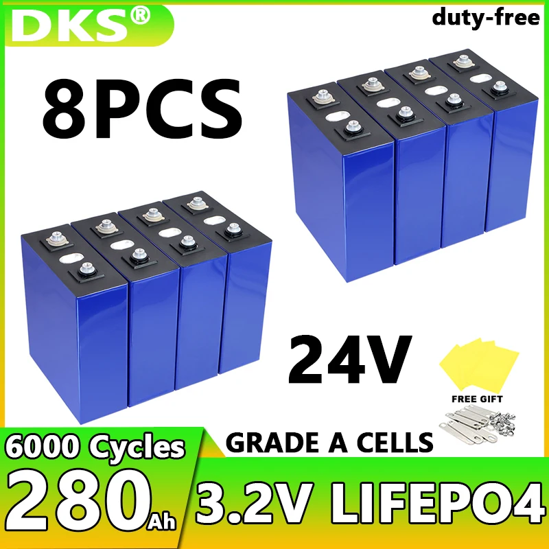 

8pcs new 3.2V 320AH 310AH 280AH lifepo4 battery DIY 12V 24V 48V suitable for golf cart RV solar energy storage rechargeable