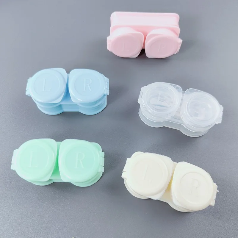 1 Set Colorful Mini Contact Lens Case Simple Easy To Carry Travel Contact Lens Box Eyes Care Container Kit Holder Fast Shipping