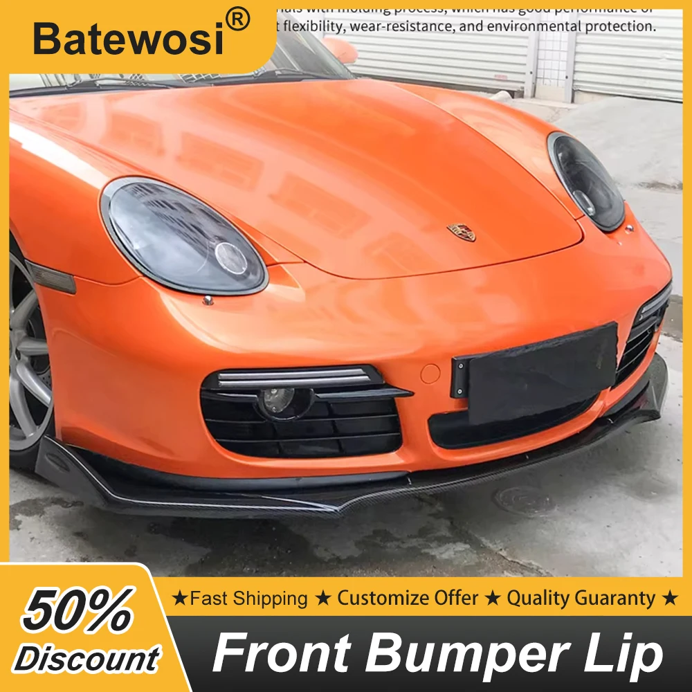 

For Porsche Cayman Boxster 981 718 2016 17 18 19 20 21 Car Front Bumper Splitter Lip Body Kit Spoiler Diffuser Deflector Carbon