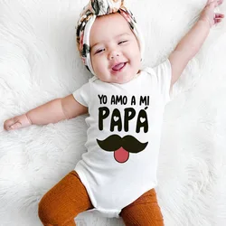 I Love My Dad Print Baby Bodysuit Father's Day Baby Gift Romper Boys Girls Clothes Infant Jumpsuit Newbron Fathers Day Outfits