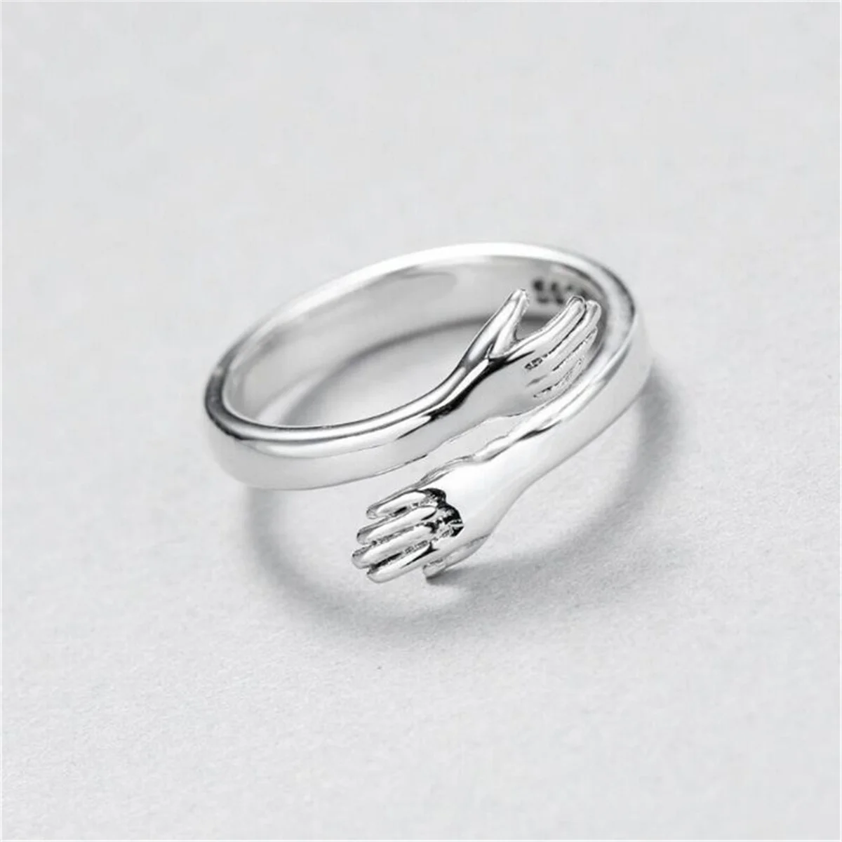 Rinhoo Romantische Liebe Umarmung Geschnitzte Hand Ringe Für Immer Öffnung Finger Einstellbare Hand Ring Für Frauen Männer Mode Schmuck Geschenk – Detail 7