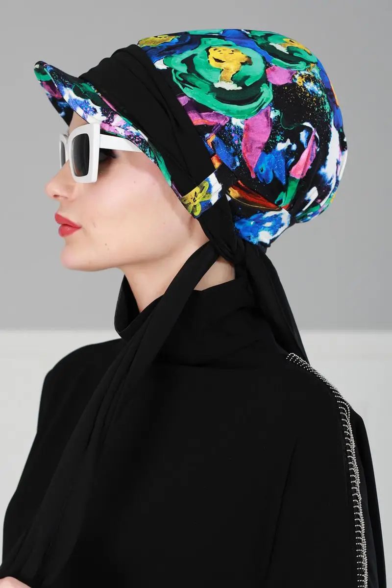 Chiffon Belted Hoed Bone Galaxy Patroon