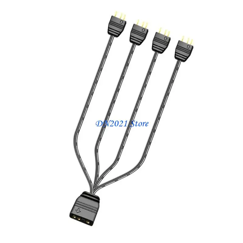F3KE Argb 5V 3PIN Extension Cable Adapter 33cm 1 a 4 RGB Splitter Cable Cable Formsi LED Splitter