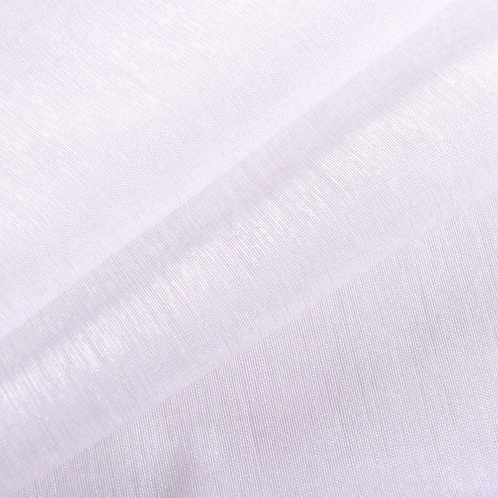 

Стабильные прозрачные шторы 210 см, белые люверсы, набор из 2 панелей, прозрачные полузанавески для окон, вуаль из полиэстера, шторы для спальни