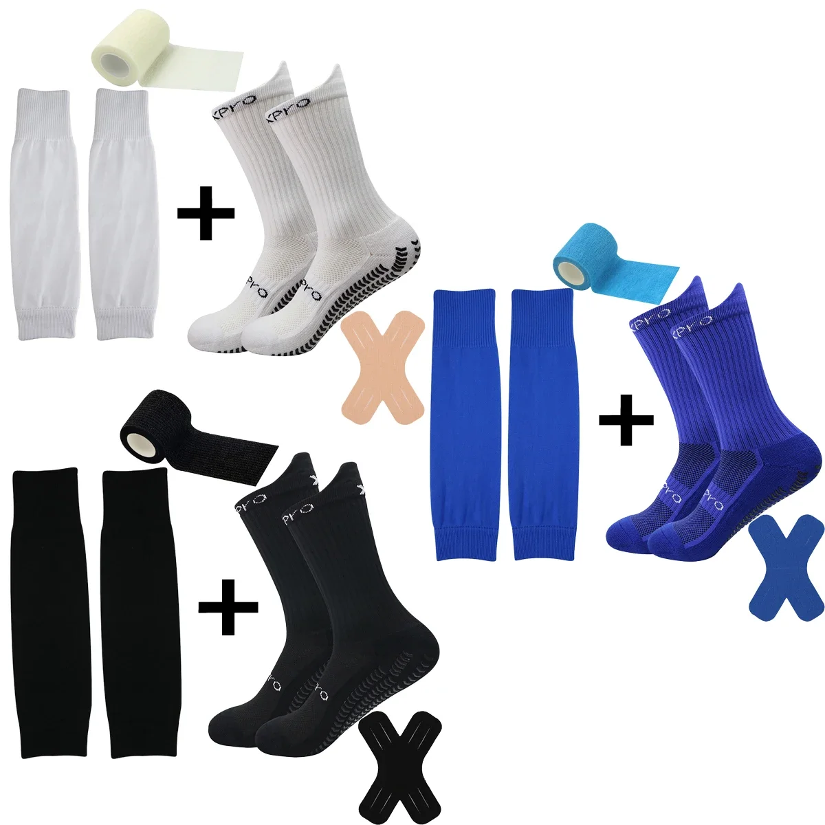 

A 4-piece set of sports towel with anti-slip and breathable adhesive coating, basketball and football training sports sock set